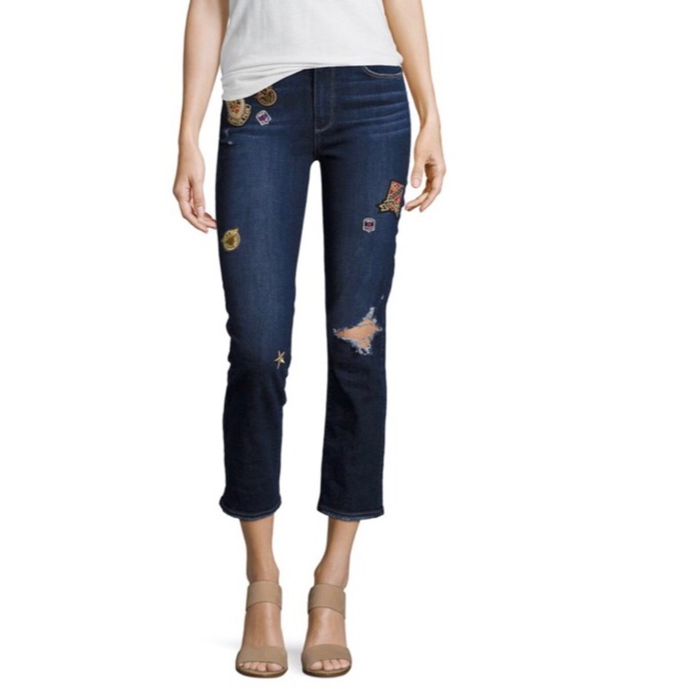 Paige Cropped Patchwork Jeans SZ 27